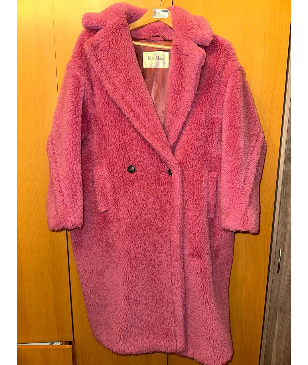 MAX MARA Розовая шерстяная шуба, фото 7