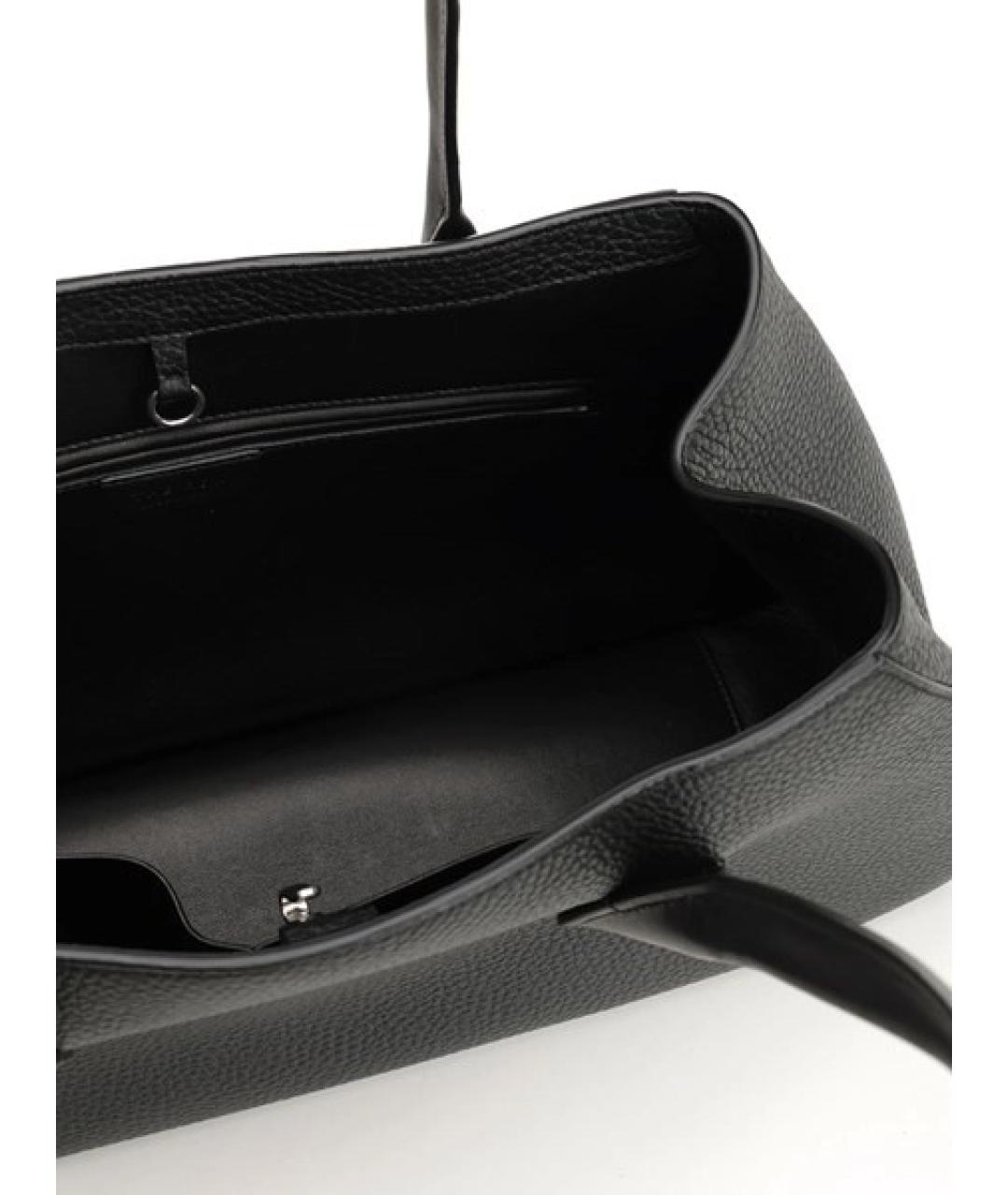 THE ROW Черная кожаная сумка тоут, фото 4