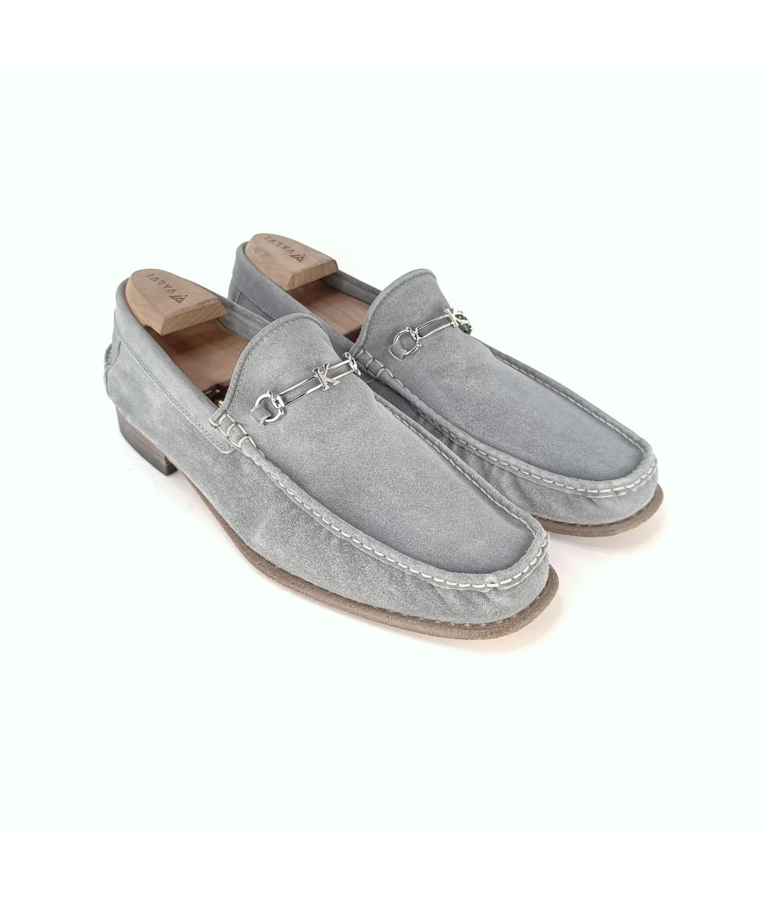 KITON Серые замшевые лоферы, фото 5