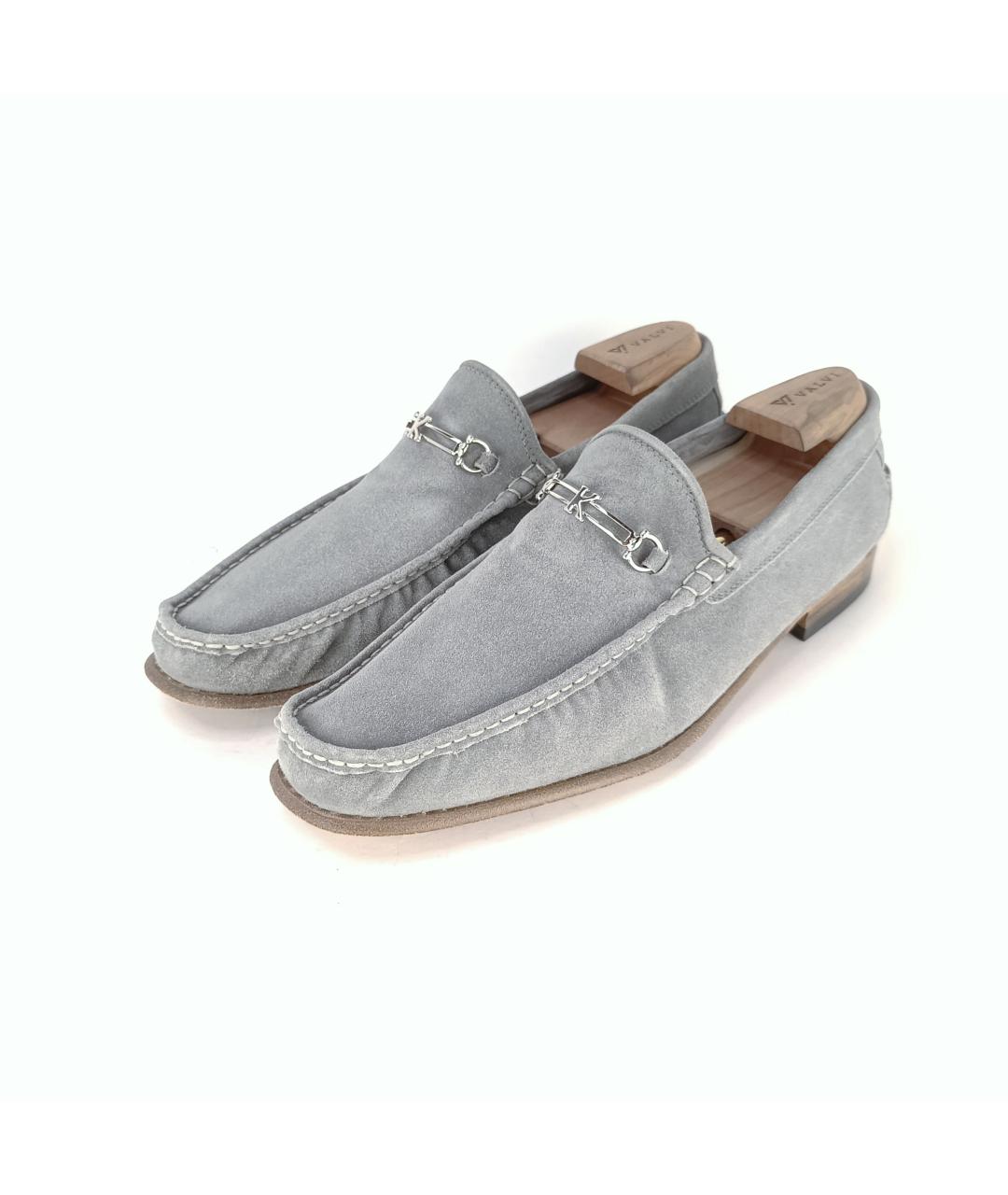 KITON Серые замшевые лоферы, фото 7