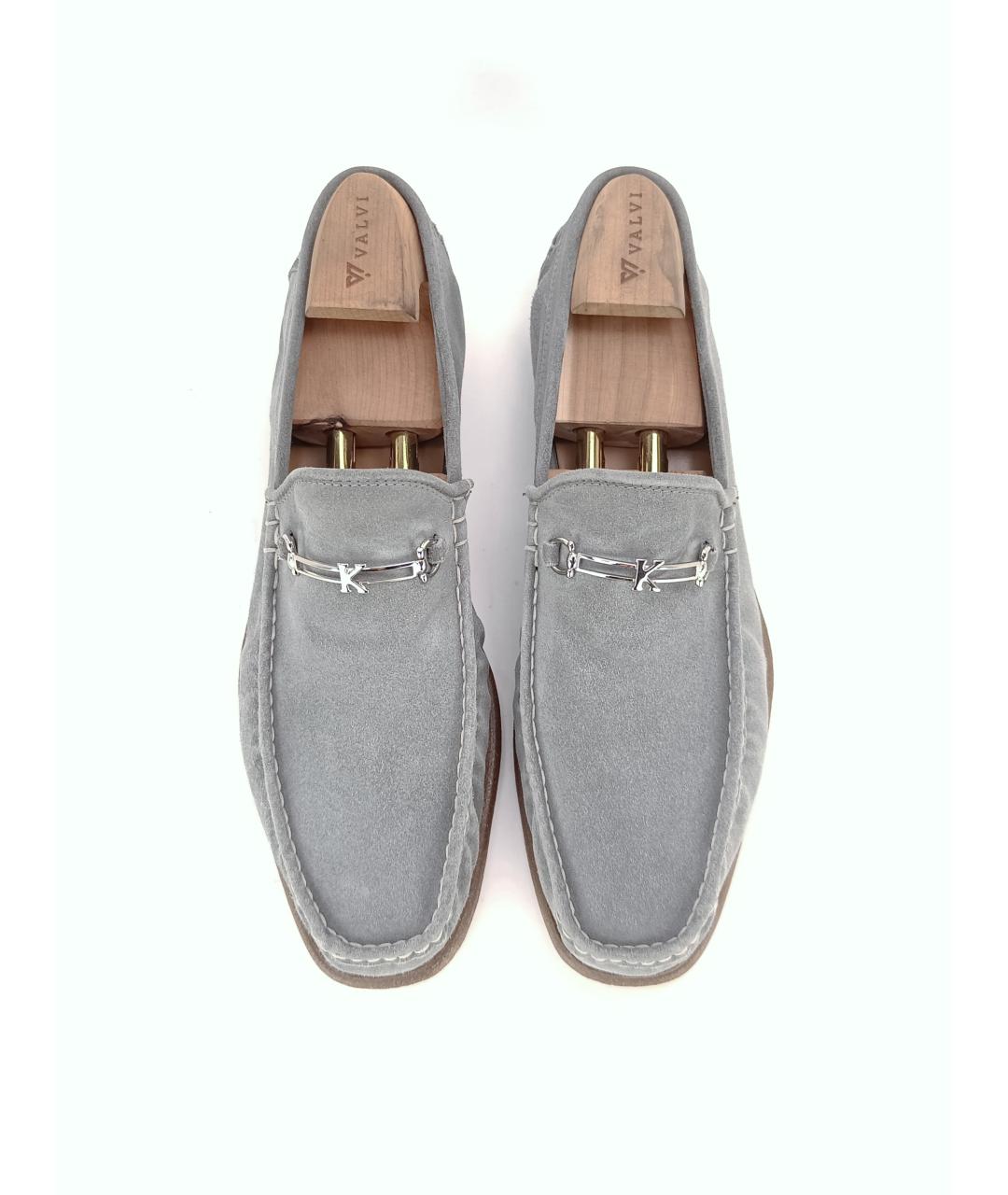 KITON Серые замшевые лоферы, фото 4