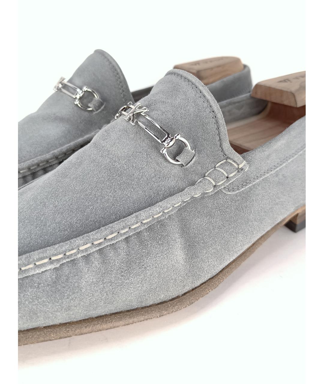 KITON Серые замшевые лоферы, фото 9