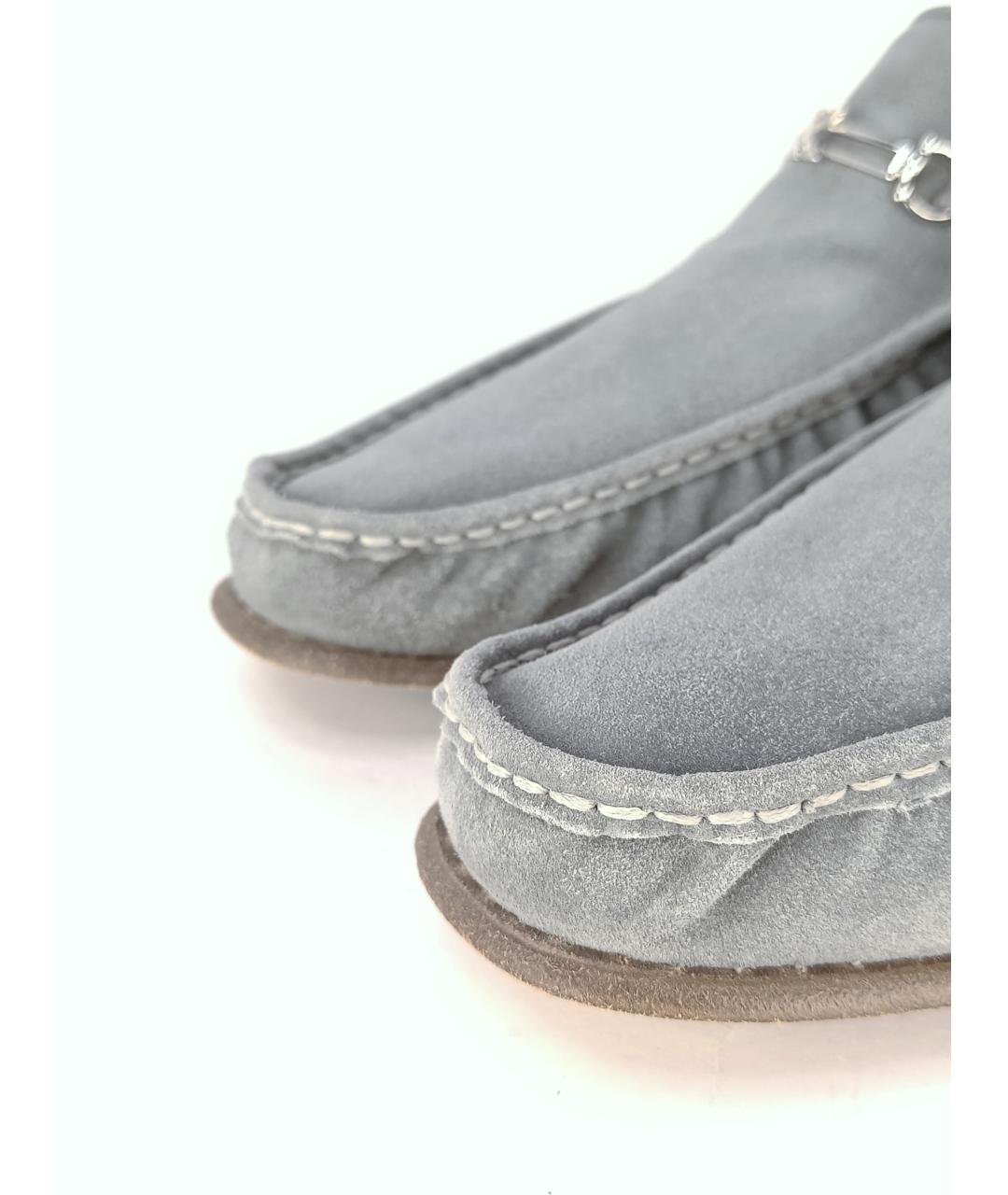 KITON Серые замшевые лоферы, фото 8