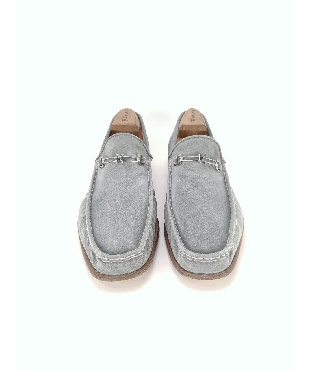 KITON Серые замшевые лоферы, фото 6
