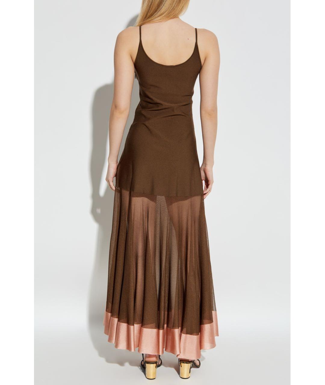 FENDI Коричневое вискозное повседневное платье, фото 6