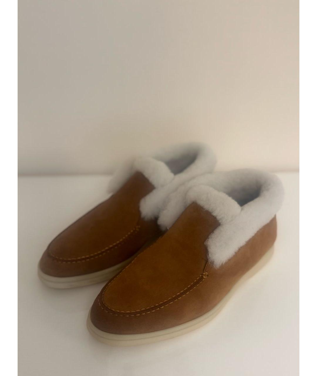 LORO PIANA Коричневые замшевые лоферы, фото 5