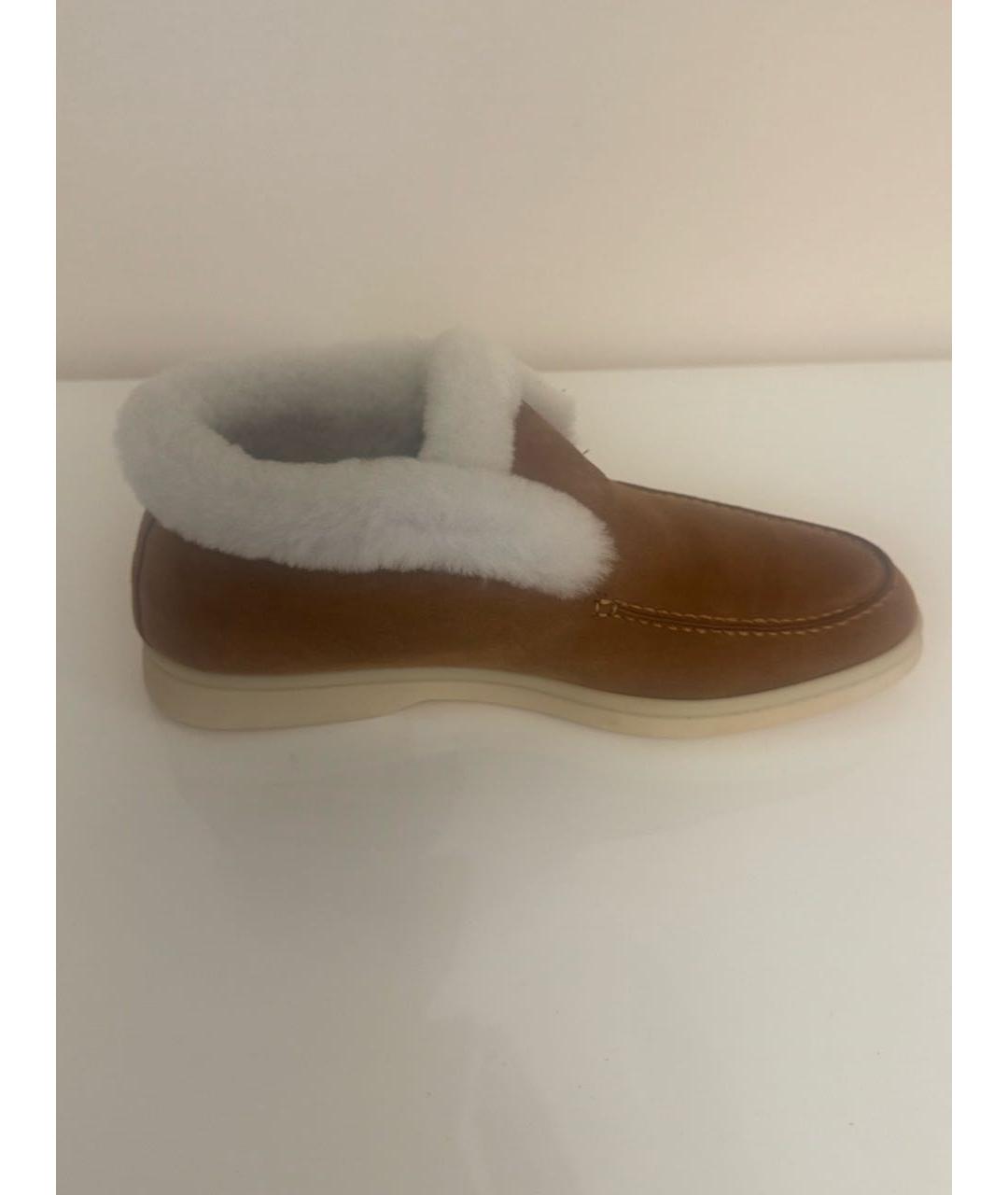 LORO PIANA Коричневые замшевые лоферы, фото 7
