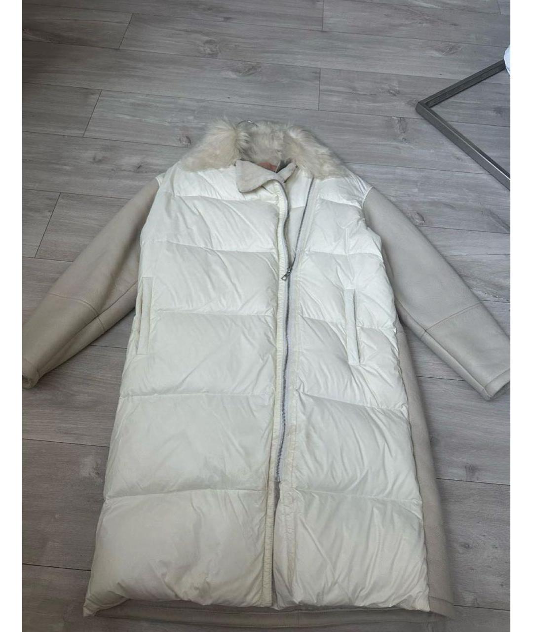 YVES SALOMON Бежевая меховая дубленка, фото 8