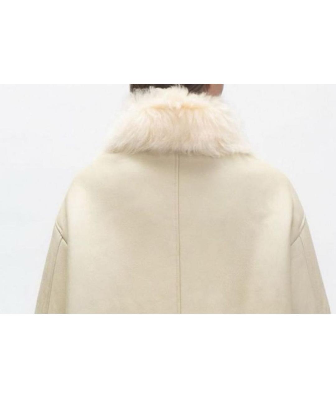 YVES SALOMON Бежевая меховая дубленка, фото 3