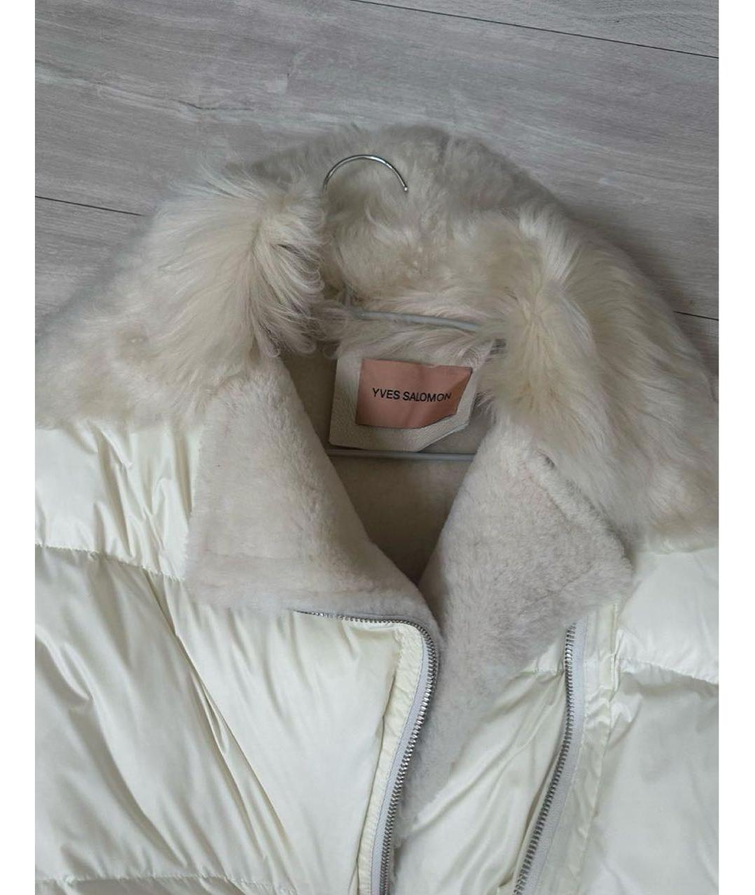 YVES SALOMON Бежевая меховая дубленка, фото 4