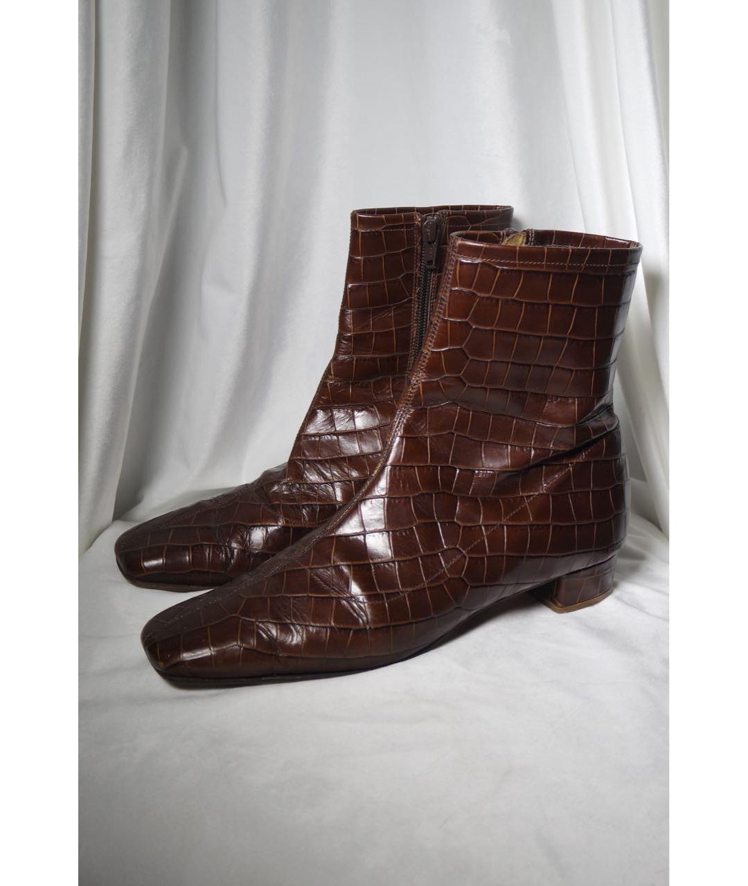 BY FAR Коричневые кожаные ботильоны, фото 2