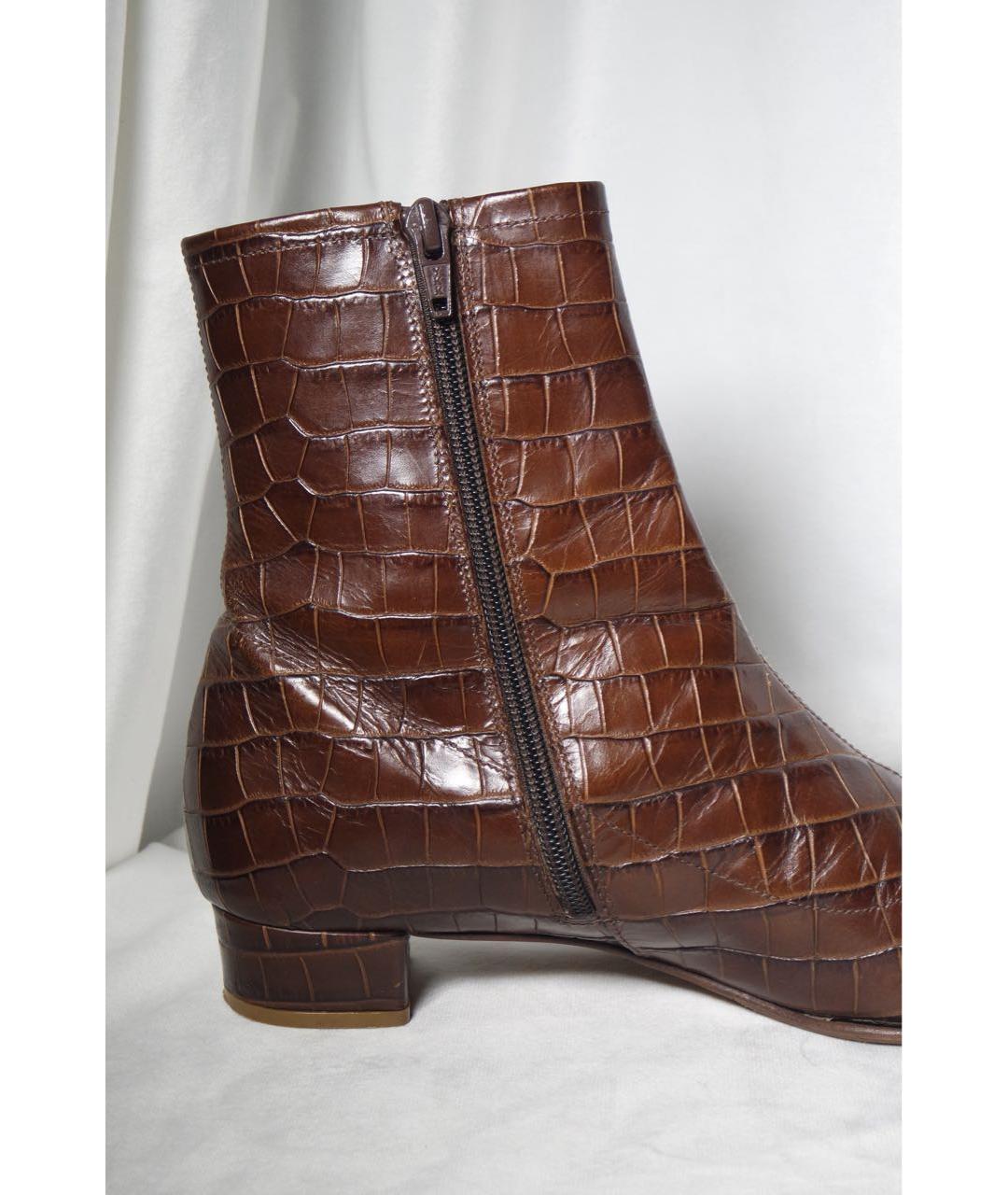 BY FAR Коричневые кожаные ботильоны, фото 7