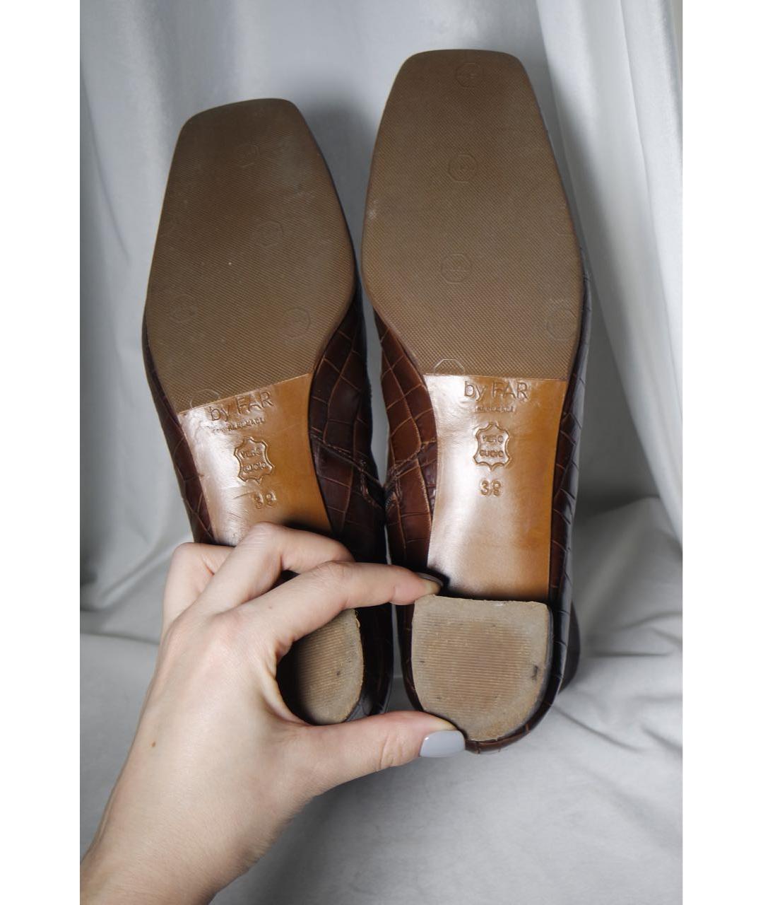 BY FAR Коричневые кожаные ботильоны, фото 4