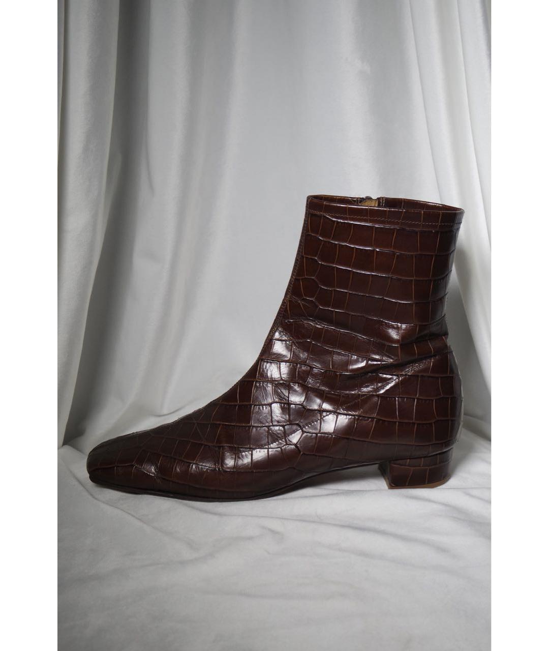 BY FAR Коричневые кожаные ботильоны, фото 9
