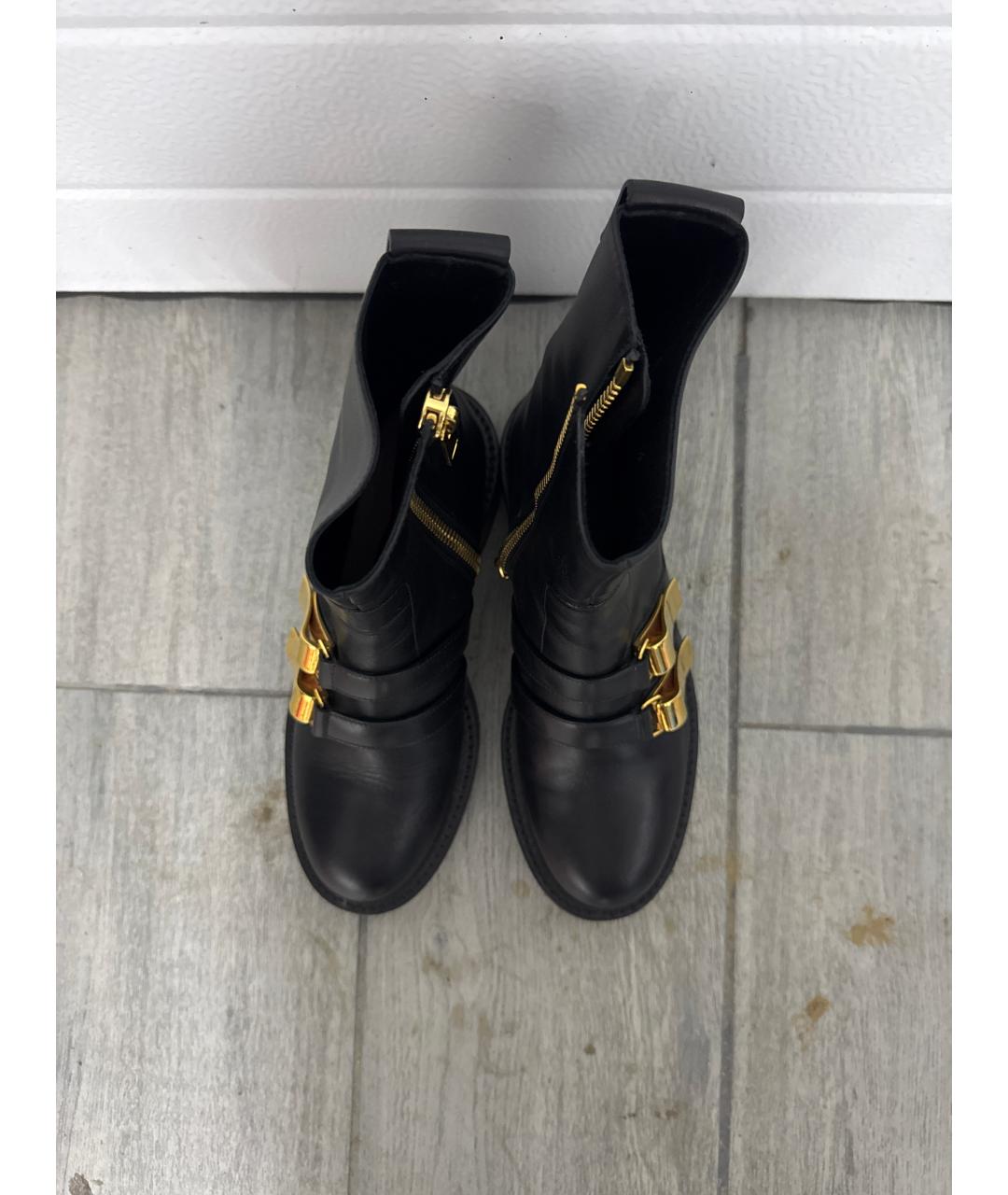 CHRISTIAN DIOR Черные кожаные полусапоги, фото 3