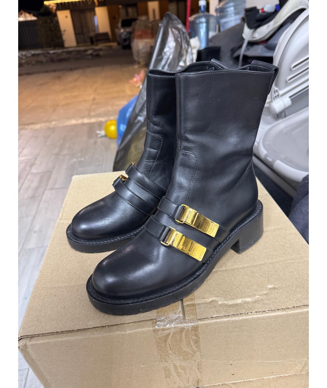 CHRISTIAN DIOR Черные кожаные полусапоги, фото 6