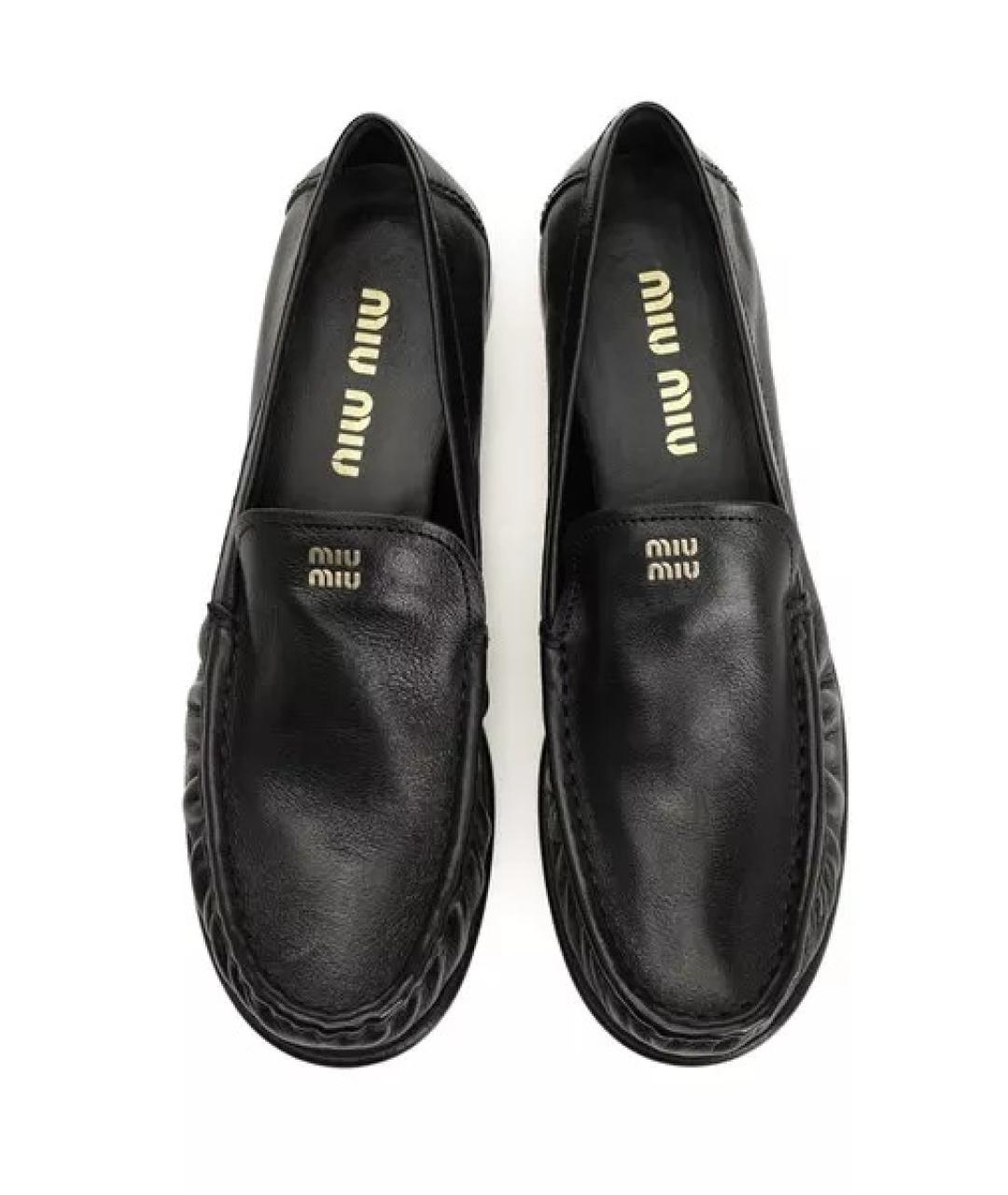 MIU MIU Черные кожаные лоферы, фото 4