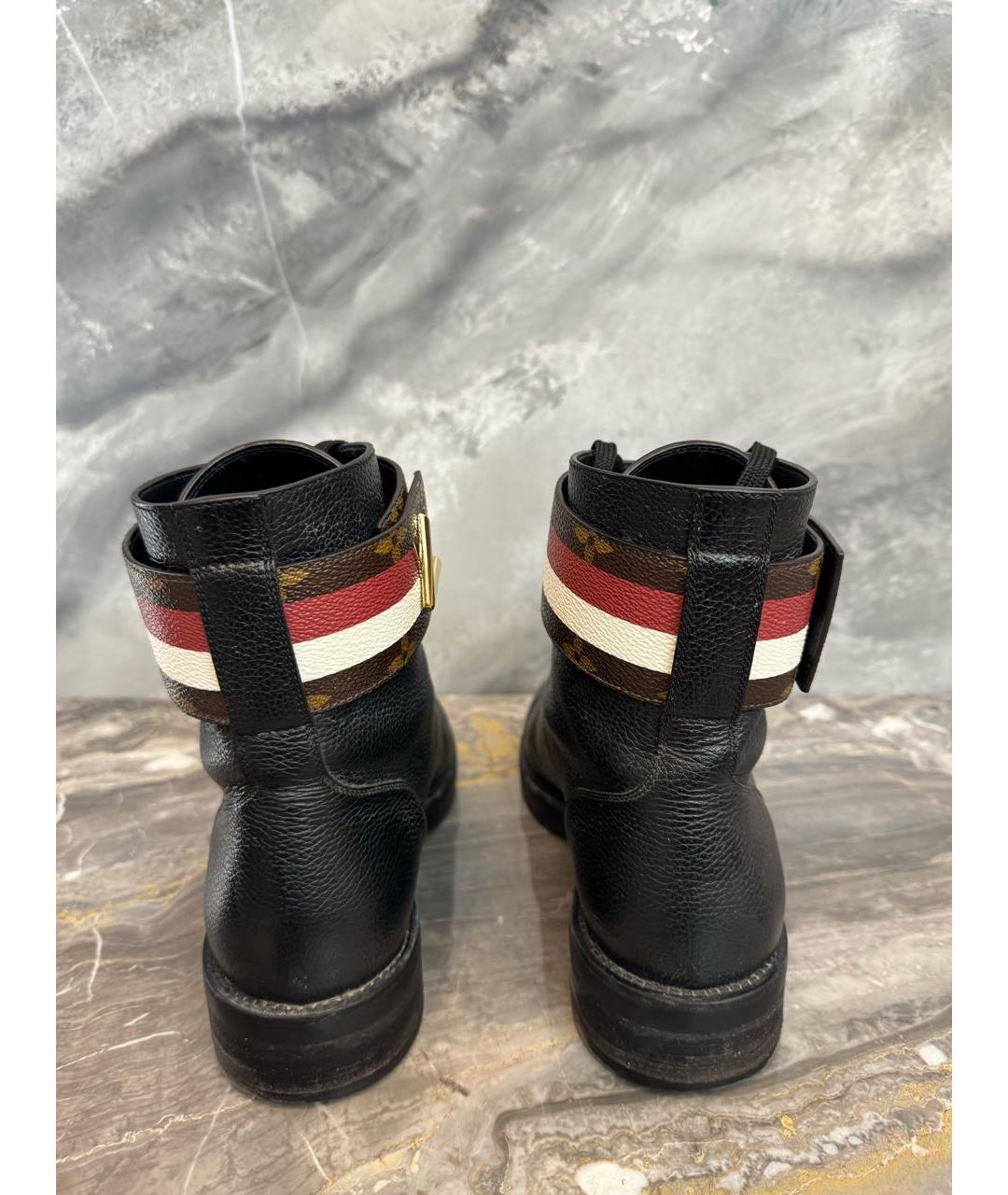 LOUIS VUITTON Черные кожаные ботинки, фото 4