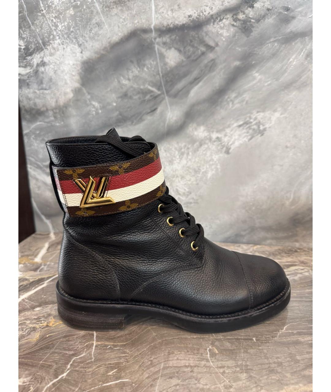 LOUIS VUITTON Черные кожаные ботинки, фото 6