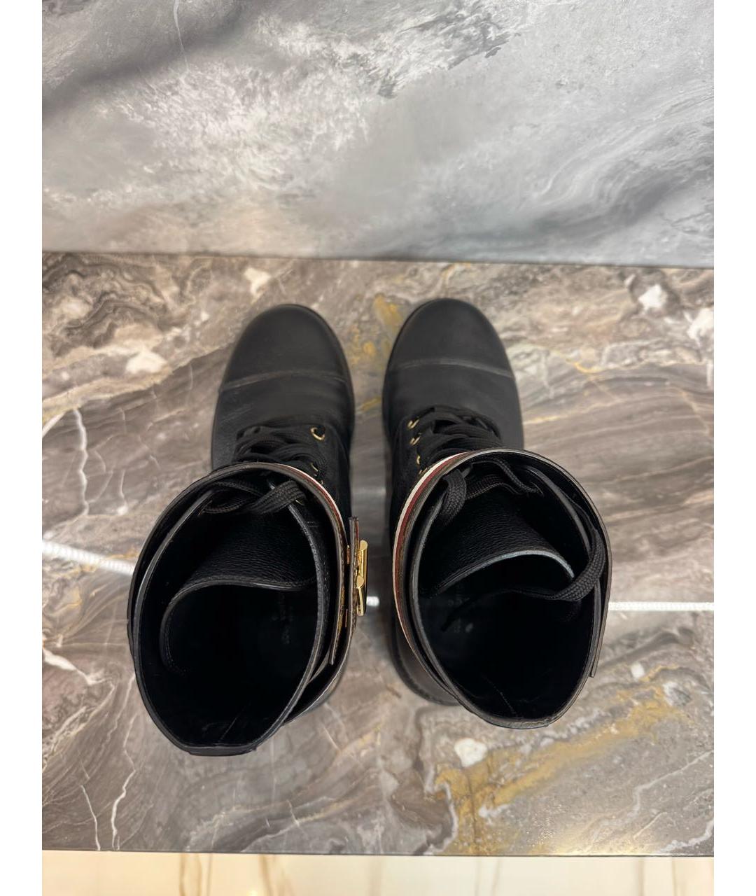 LOUIS VUITTON Черные кожаные ботинки, фото 3