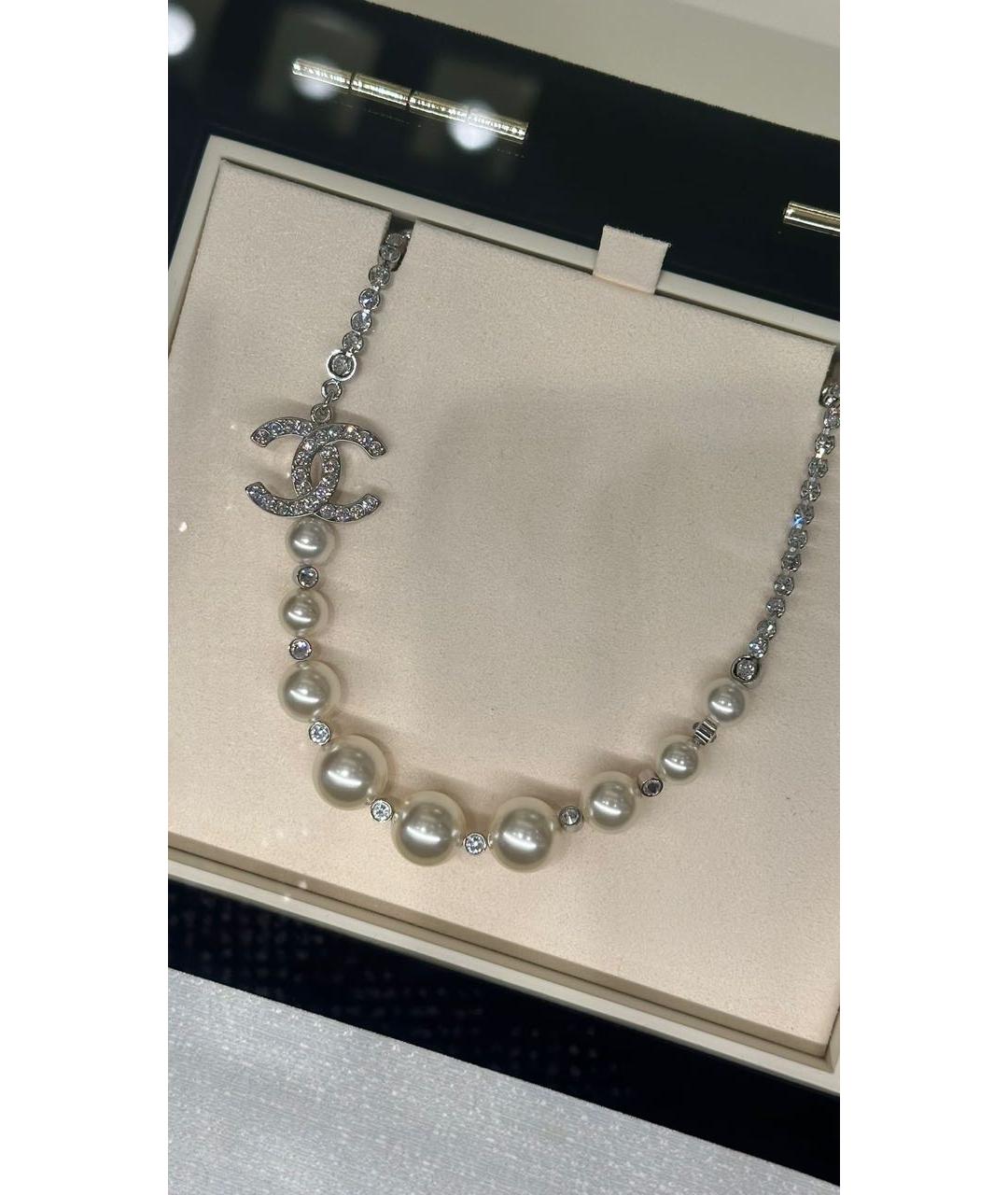 CHANEL Белый жемчужный чокер, фото 1