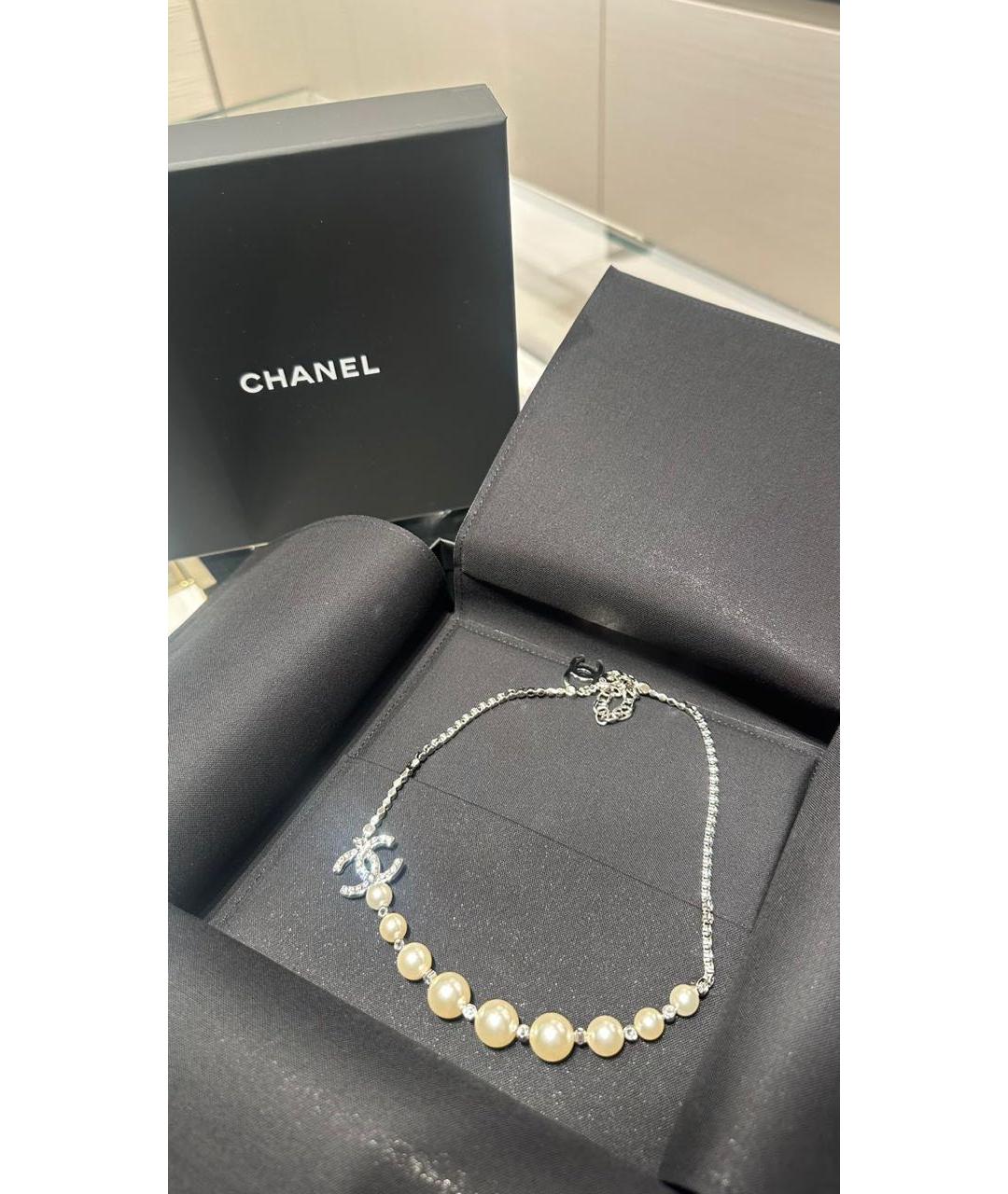 CHANEL Белый жемчужный чокер, фото 2