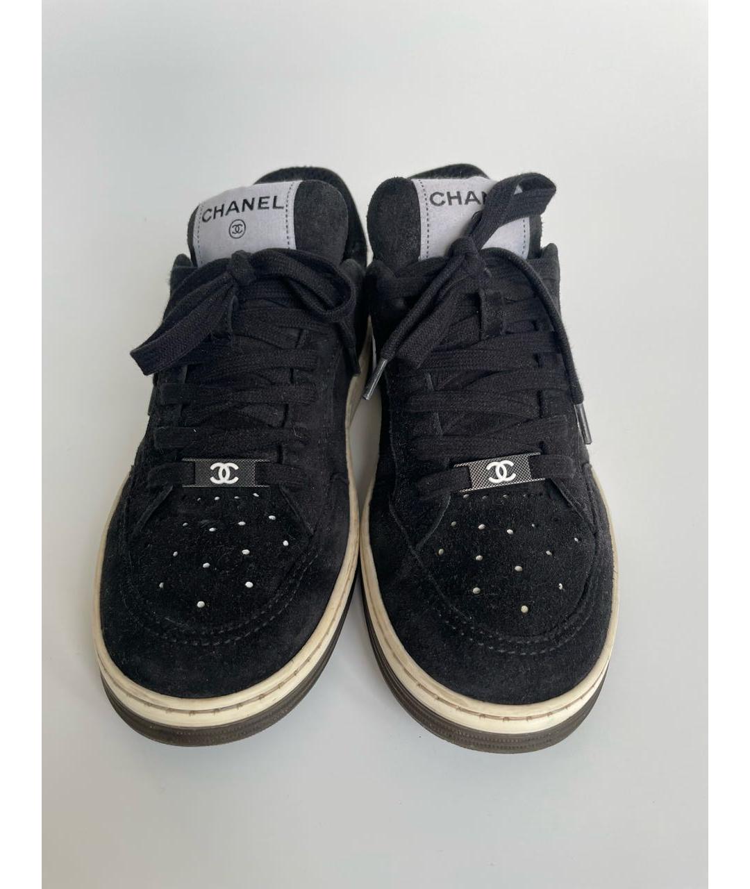 CHANEL Черные замшевые кроссовки, фото 2
