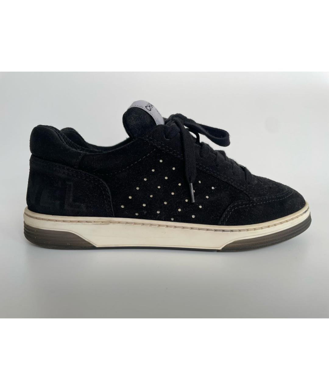 CHANEL Черные замшевые кроссовки, фото 9