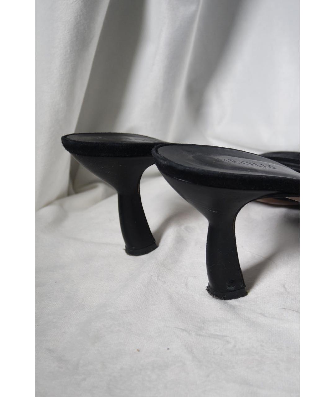 NEOUS Черные кожаные мюли, фото 4