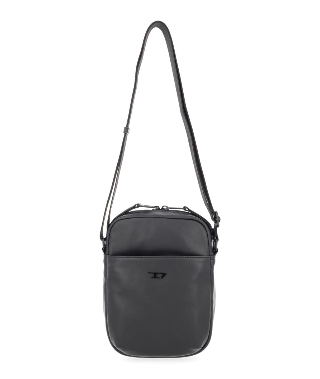 DIESEL Черная кожаная сумка через плечо, фото 1
