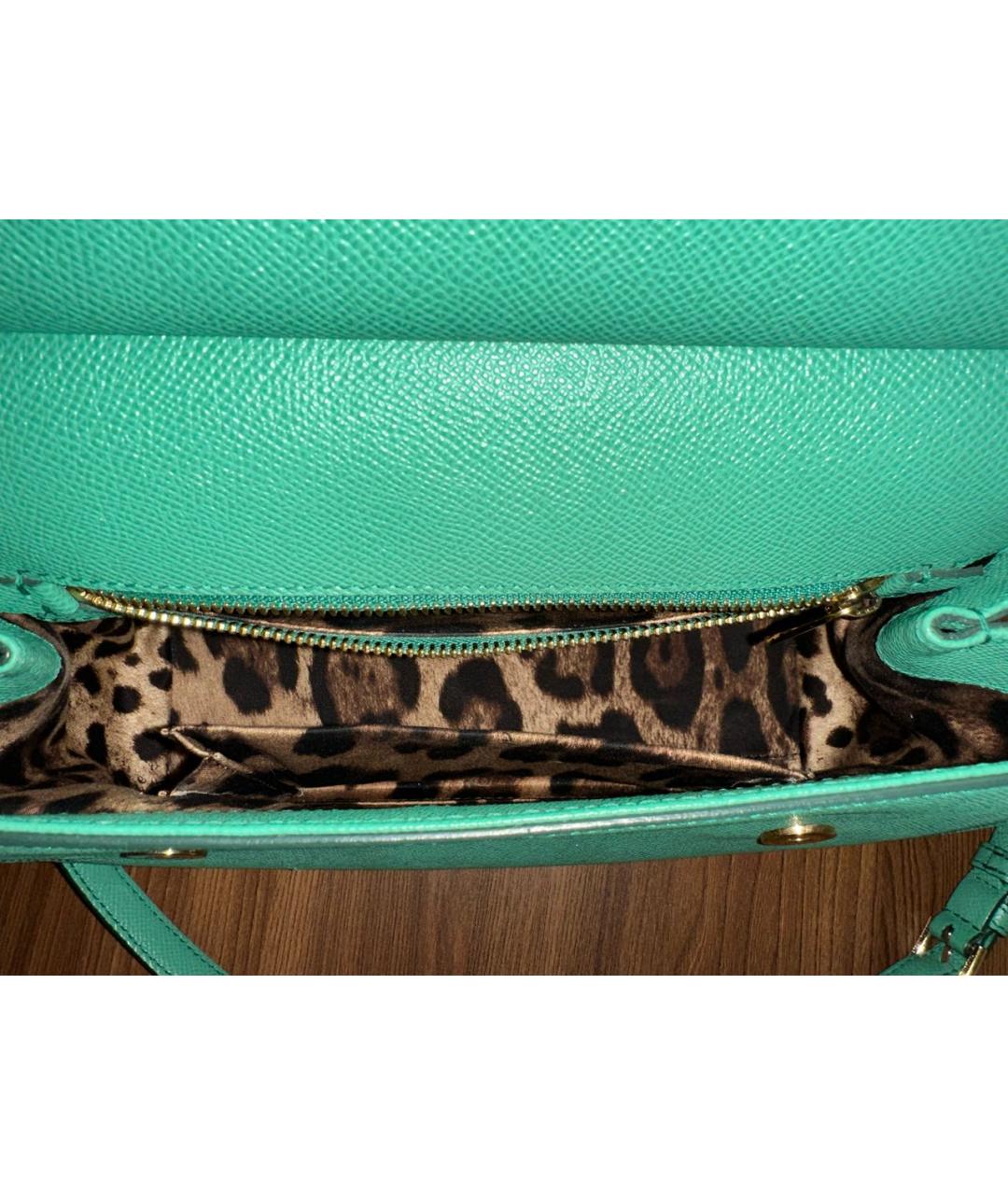 DOLCE&GABBANA Зеленая кожаная сумка через плечо, фото 4