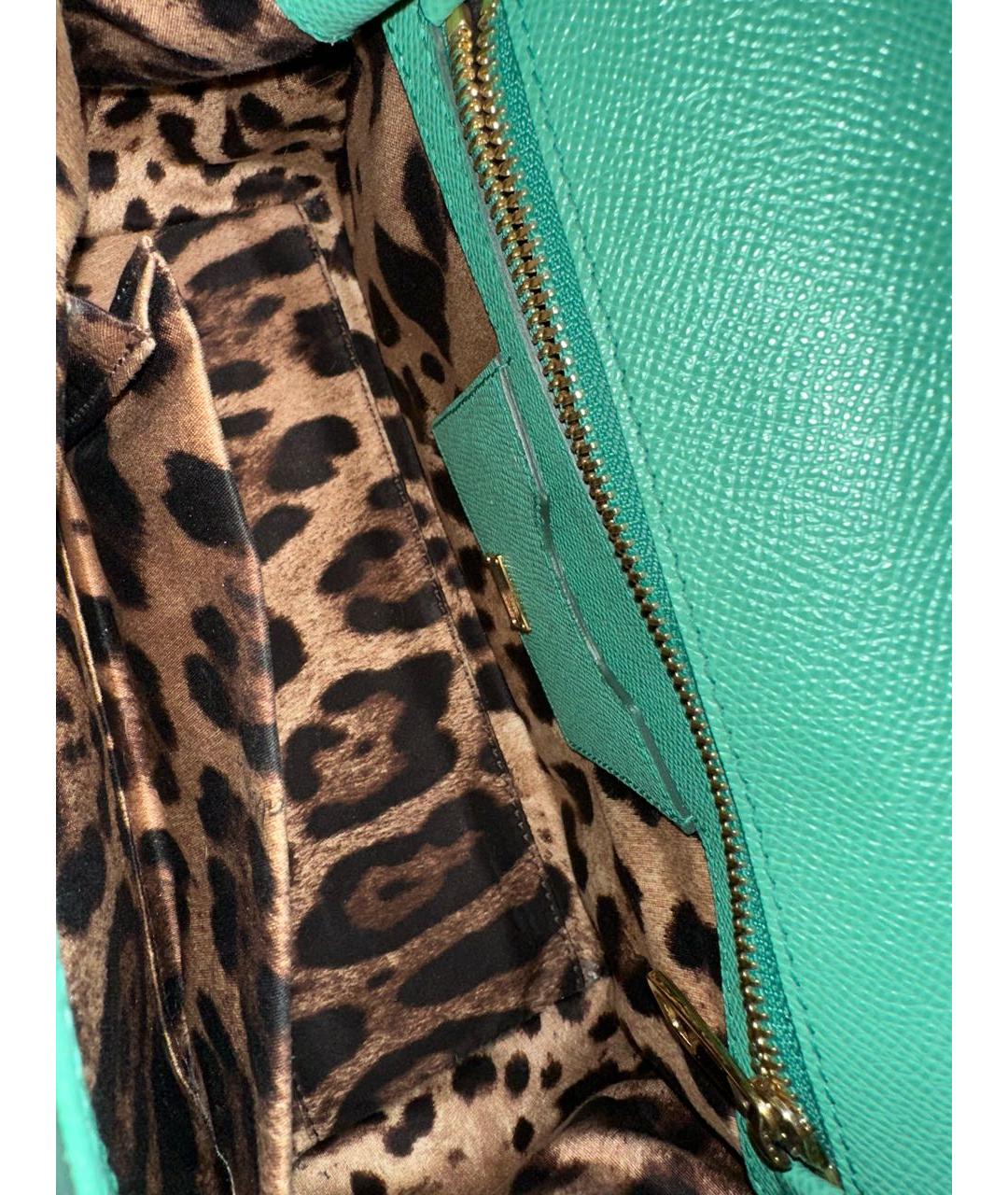 DOLCE&GABBANA Зеленая кожаная сумка через плечо, фото 5