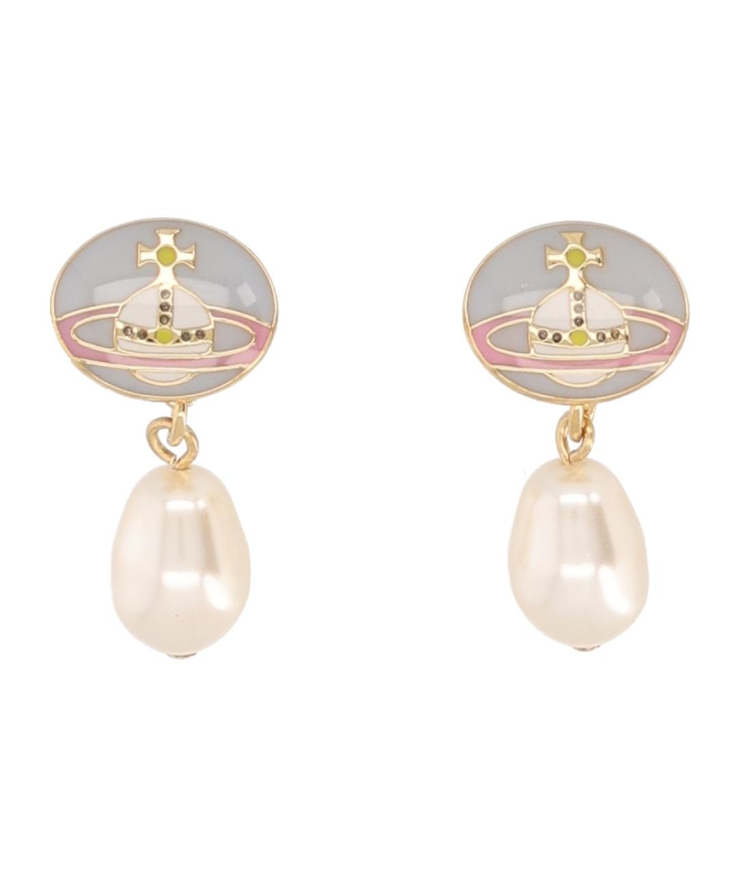 VIVIENNE WESTWOOD Золотые латунные серьги, фото 2