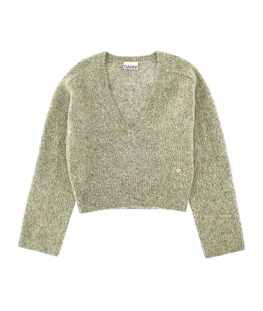 GANNI Зеленый шерстяной джемпер / свитер, фото 1