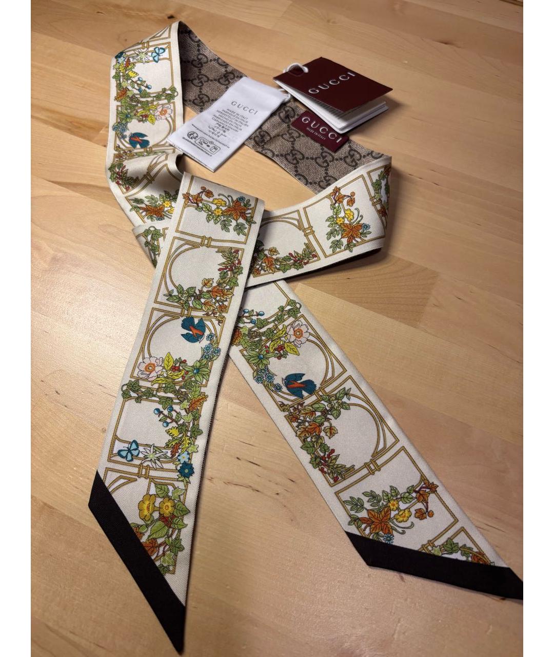 GUCCI Мульти шелковый шарф, фото 6