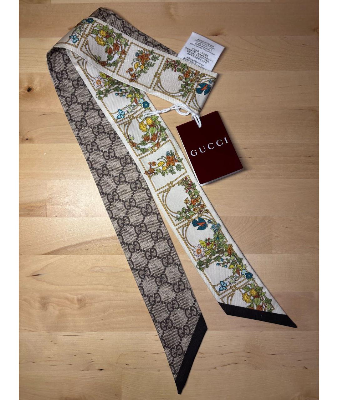 GUCCI Мульти шелковый шарф, фото 5