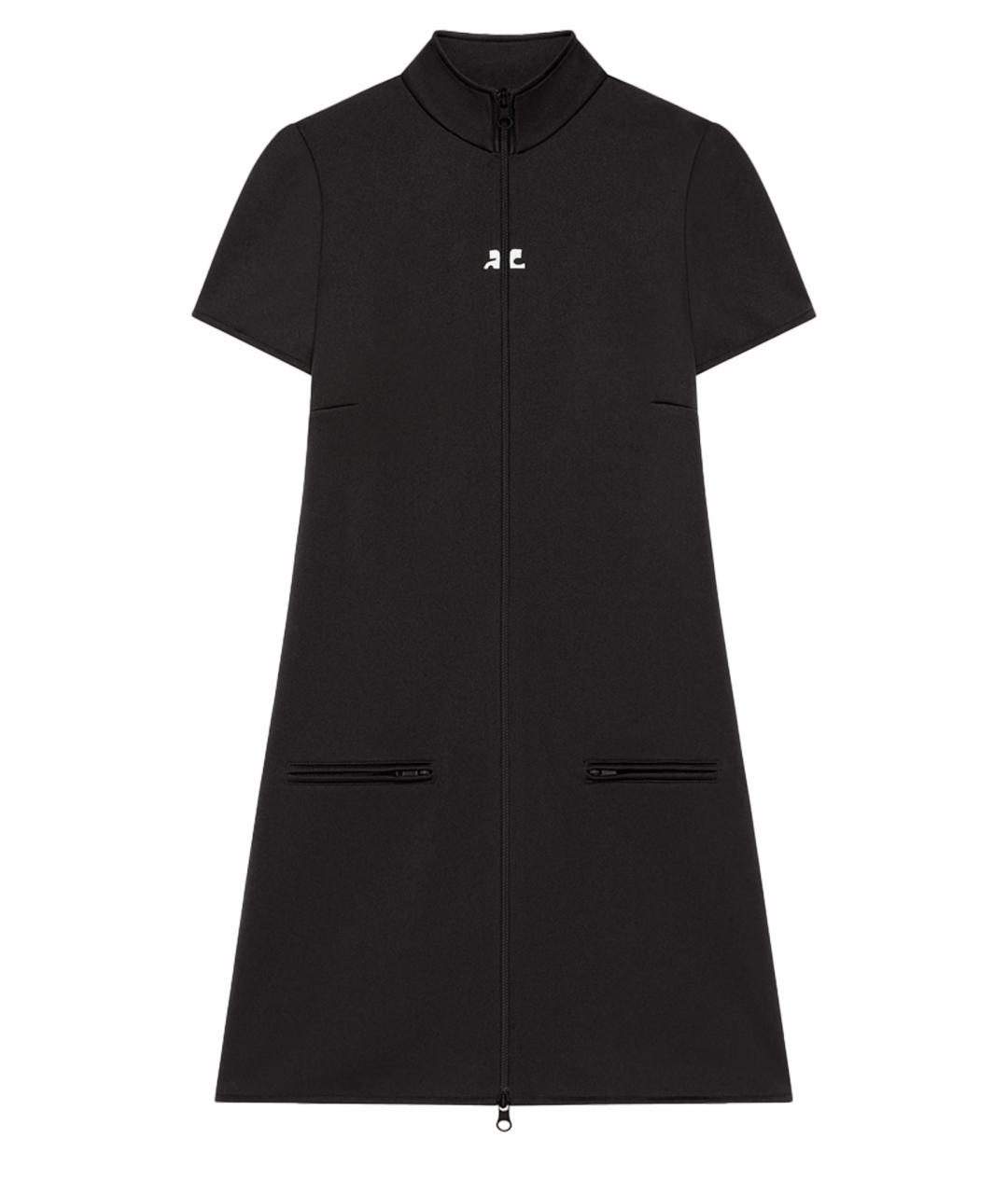 COURREGES Черное полиэстеровое повседневное платье, фото 1