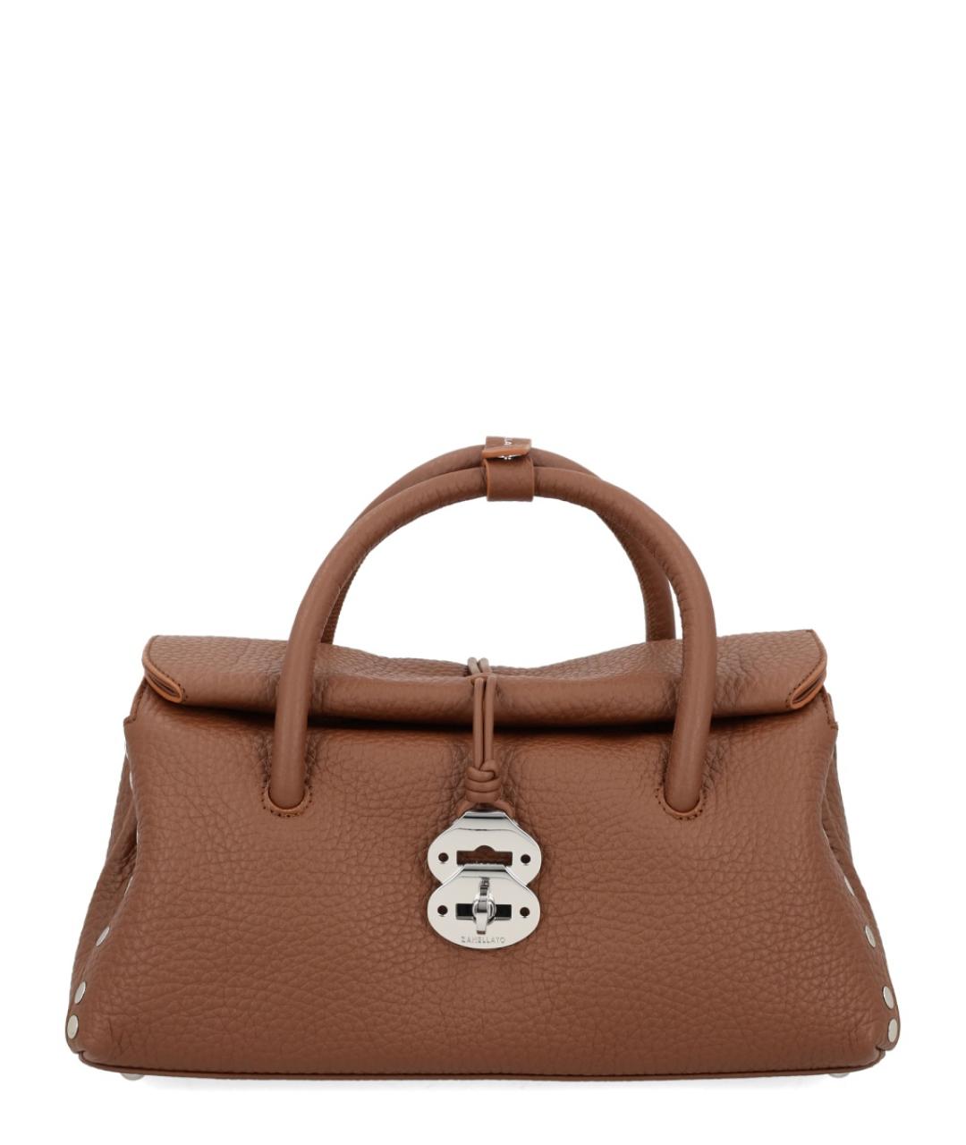 ZANELLATO Коричневая кожаная сумка с короткими ручками, фото 1