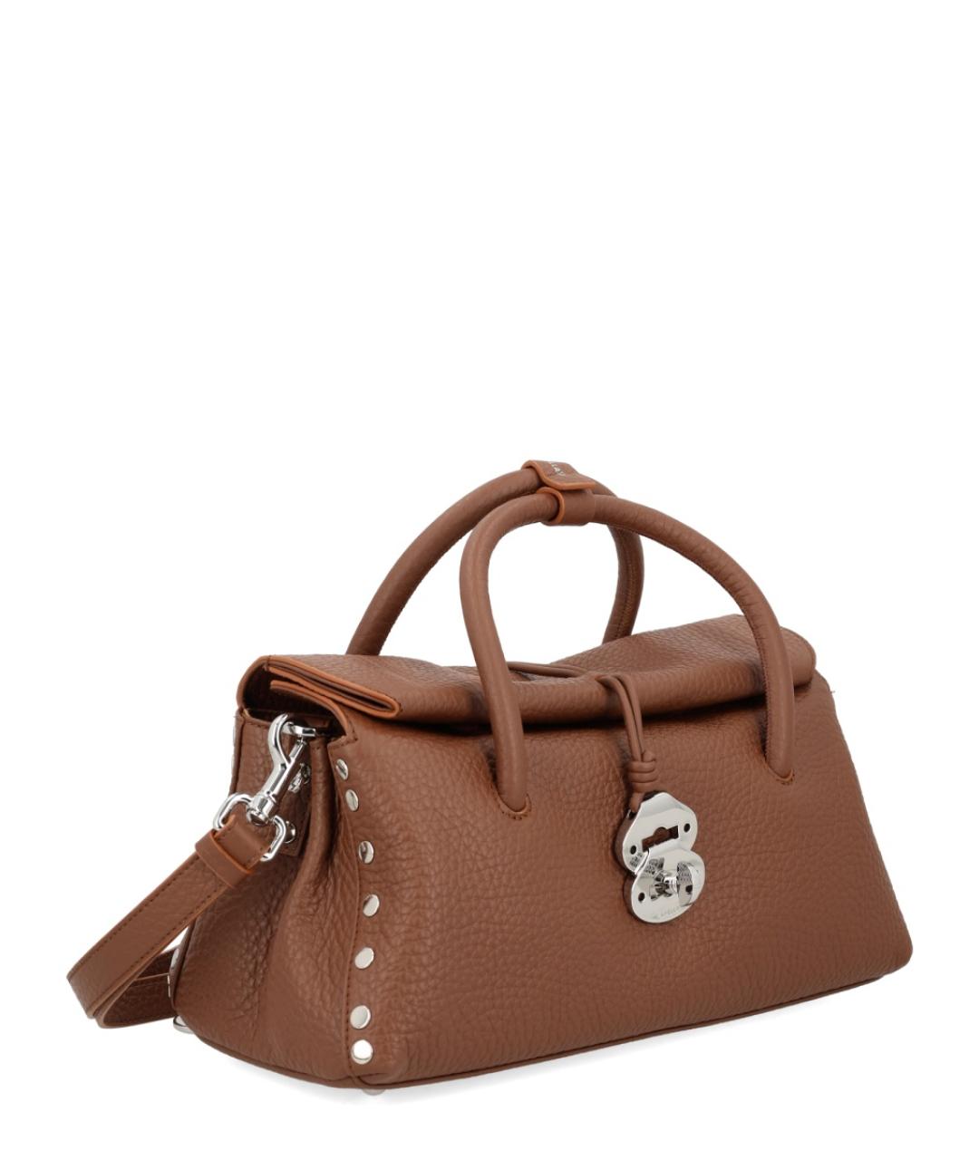 ZANELLATO Коричневая кожаная сумка с короткими ручками, фото 2