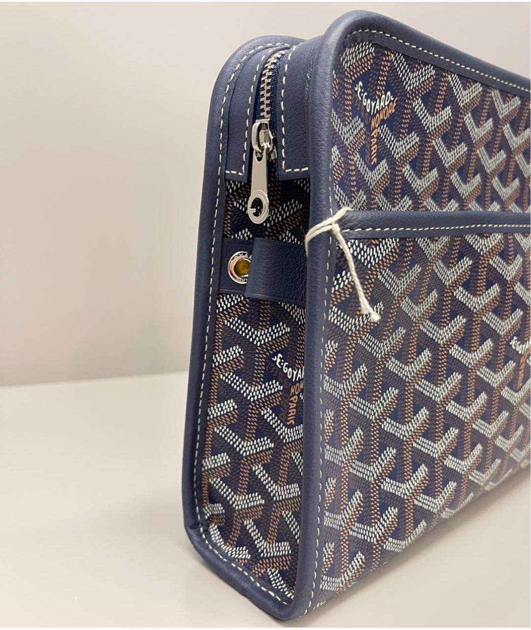 GOYARD Темно-синяя кожаная папка для документов, фото 3