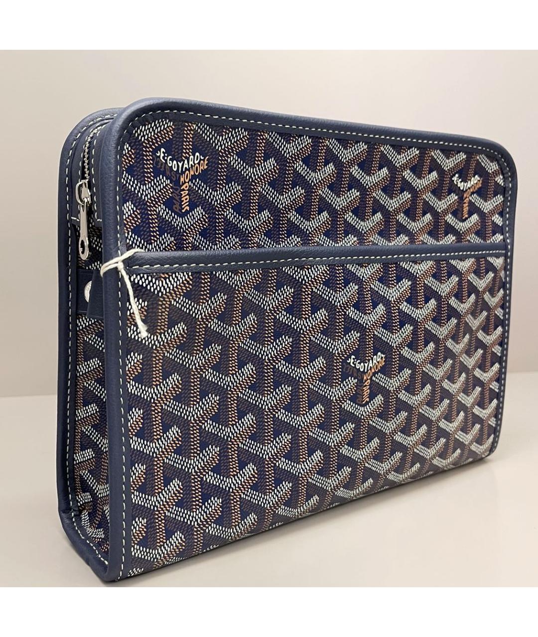 GOYARD Темно-синяя кожаная папка для документов, фото 2