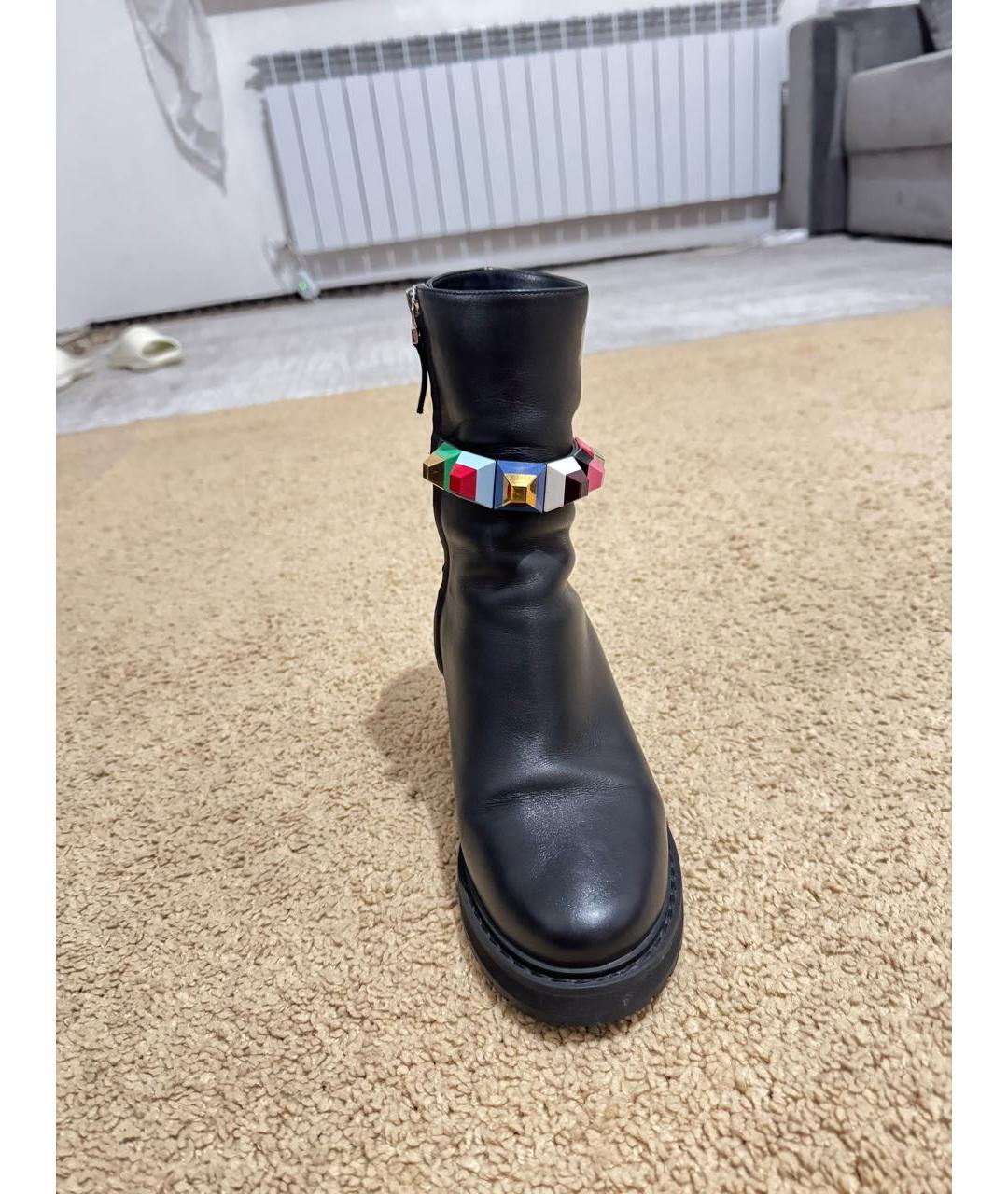 FENDI Черные кожаные полусапоги, фото 8