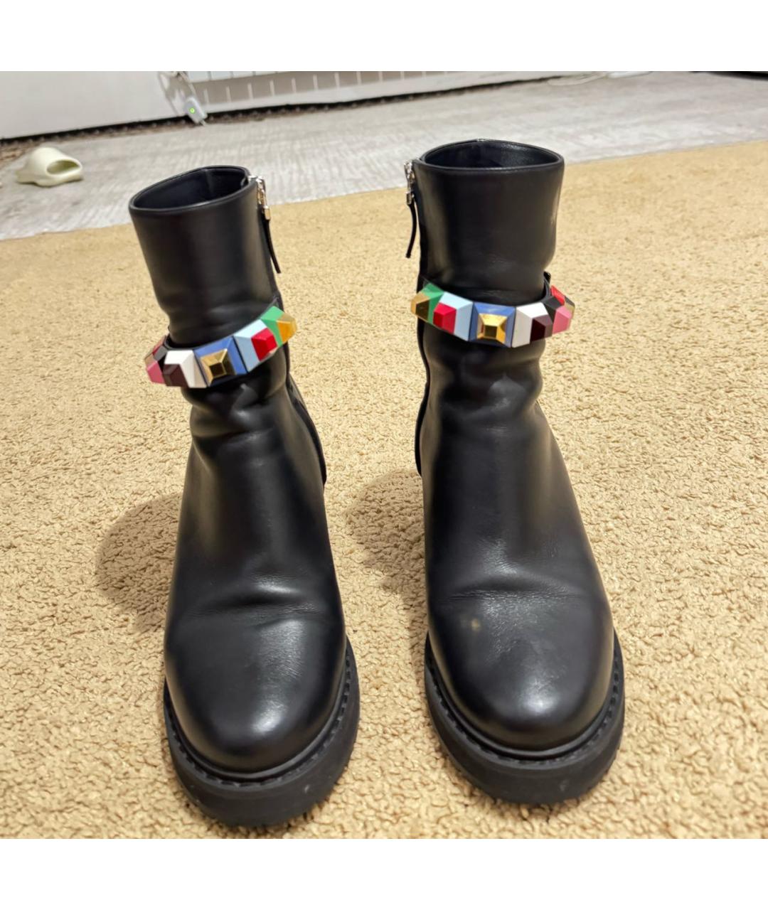 FENDI Черные кожаные полусапоги, фото 2