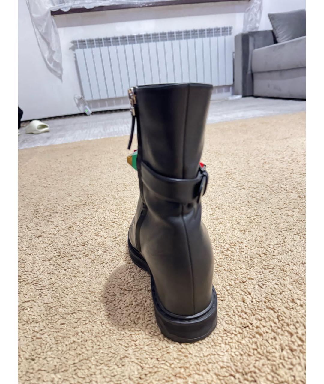 FENDI Черные кожаные полусапоги, фото 7