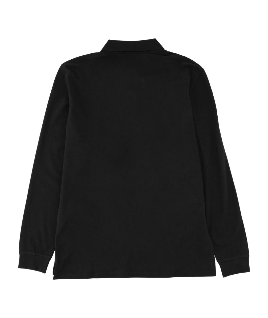 CP COMPANY Черное хлопковое поло с длинным рукавом, фото 2