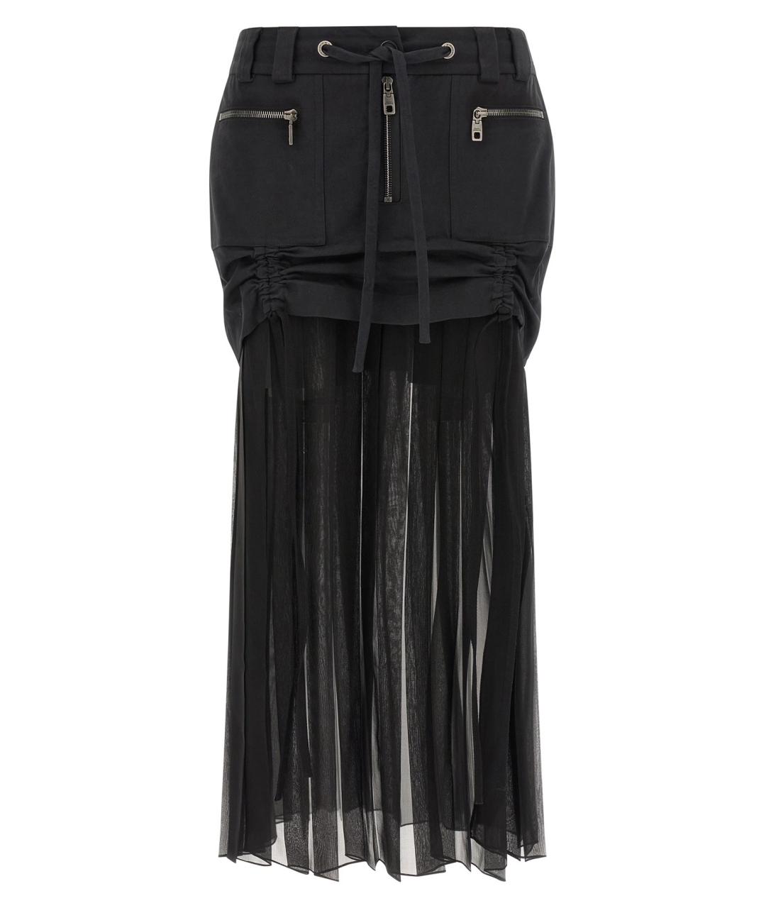 DOLCE&GABBANA Черная шелковая юбка миди, фото 1