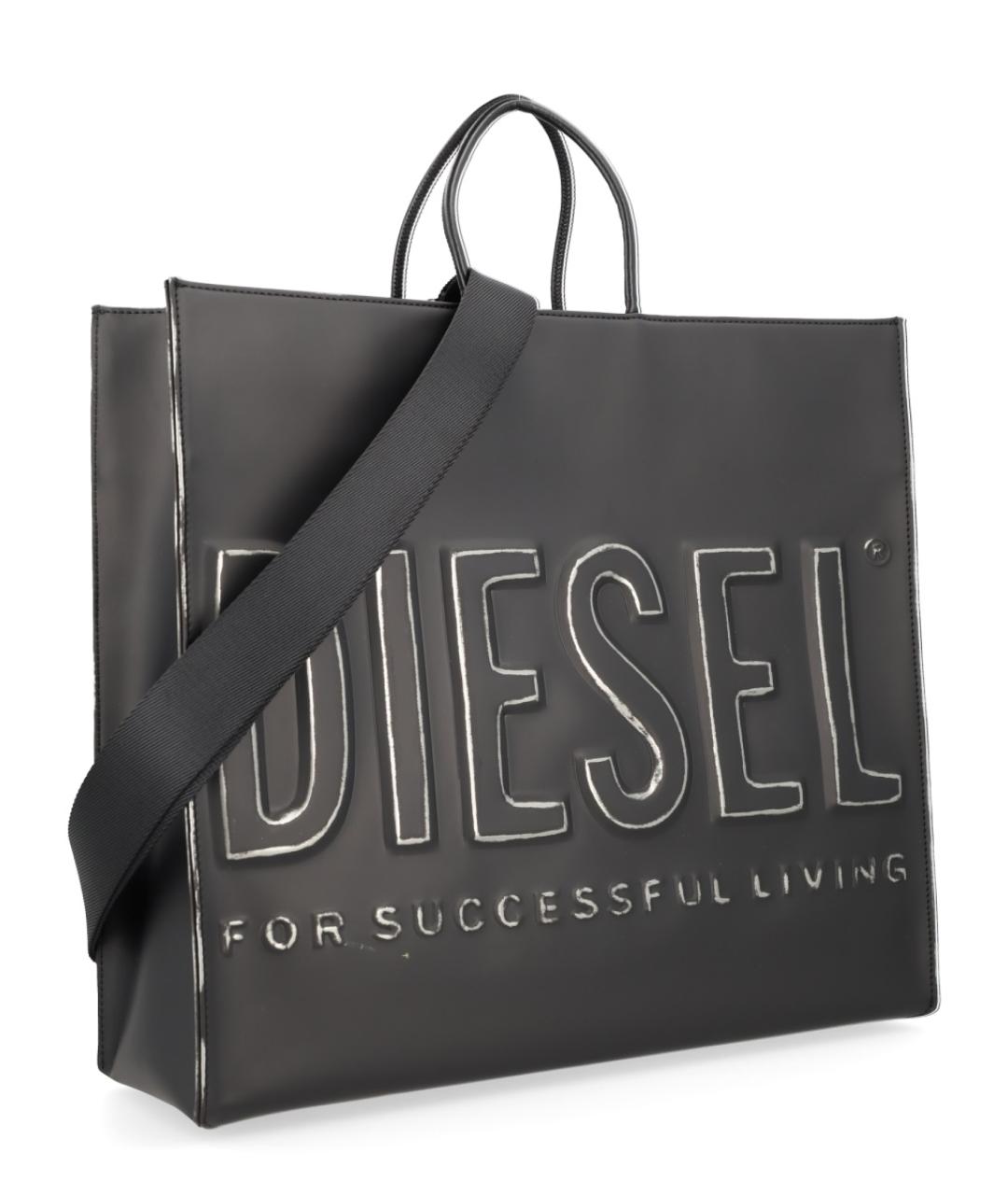 DIESEL Черная сумка тоут из искусственной кожи, фото 2