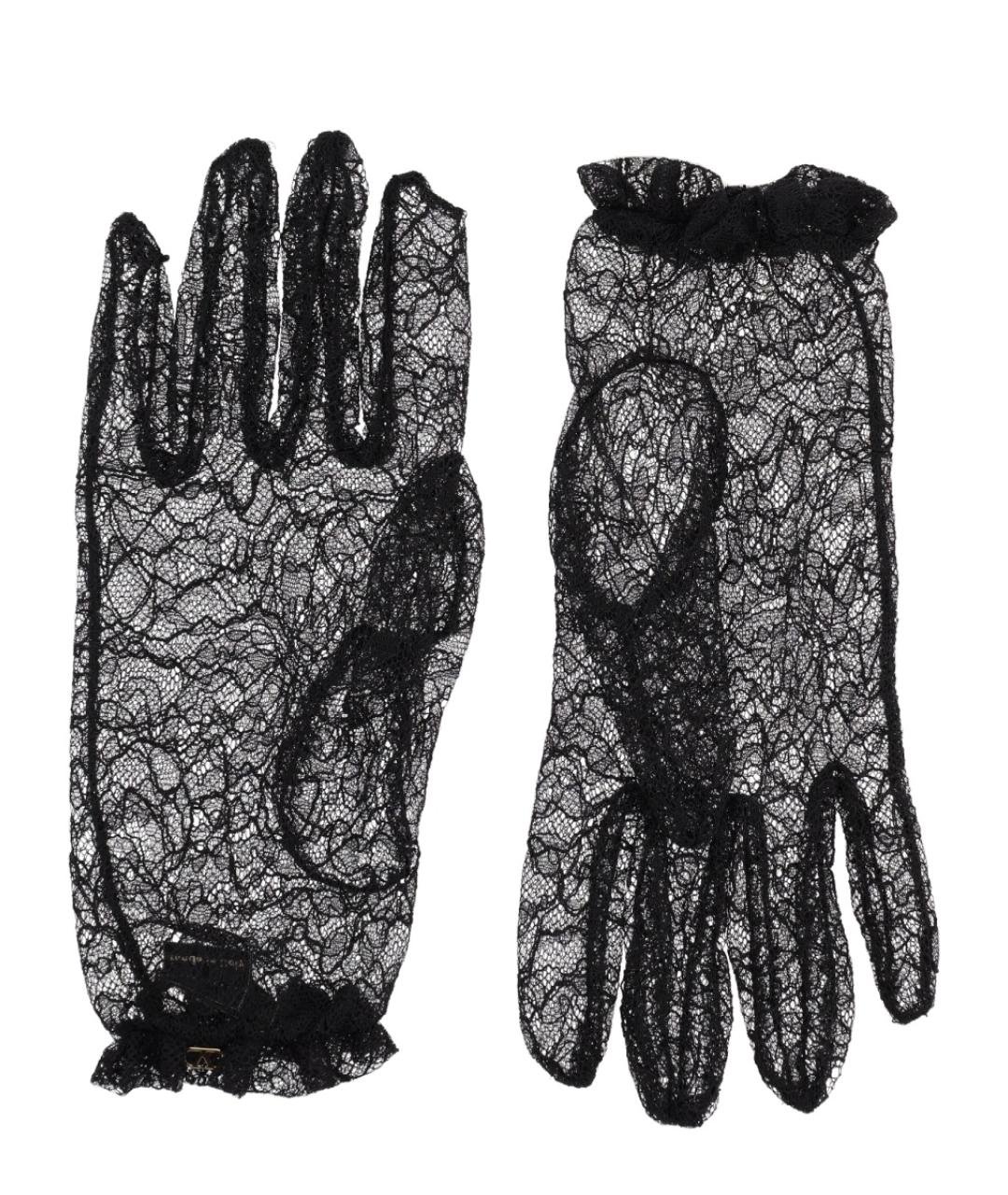 VALENTINO Черные синтетические перчатки, фото 2