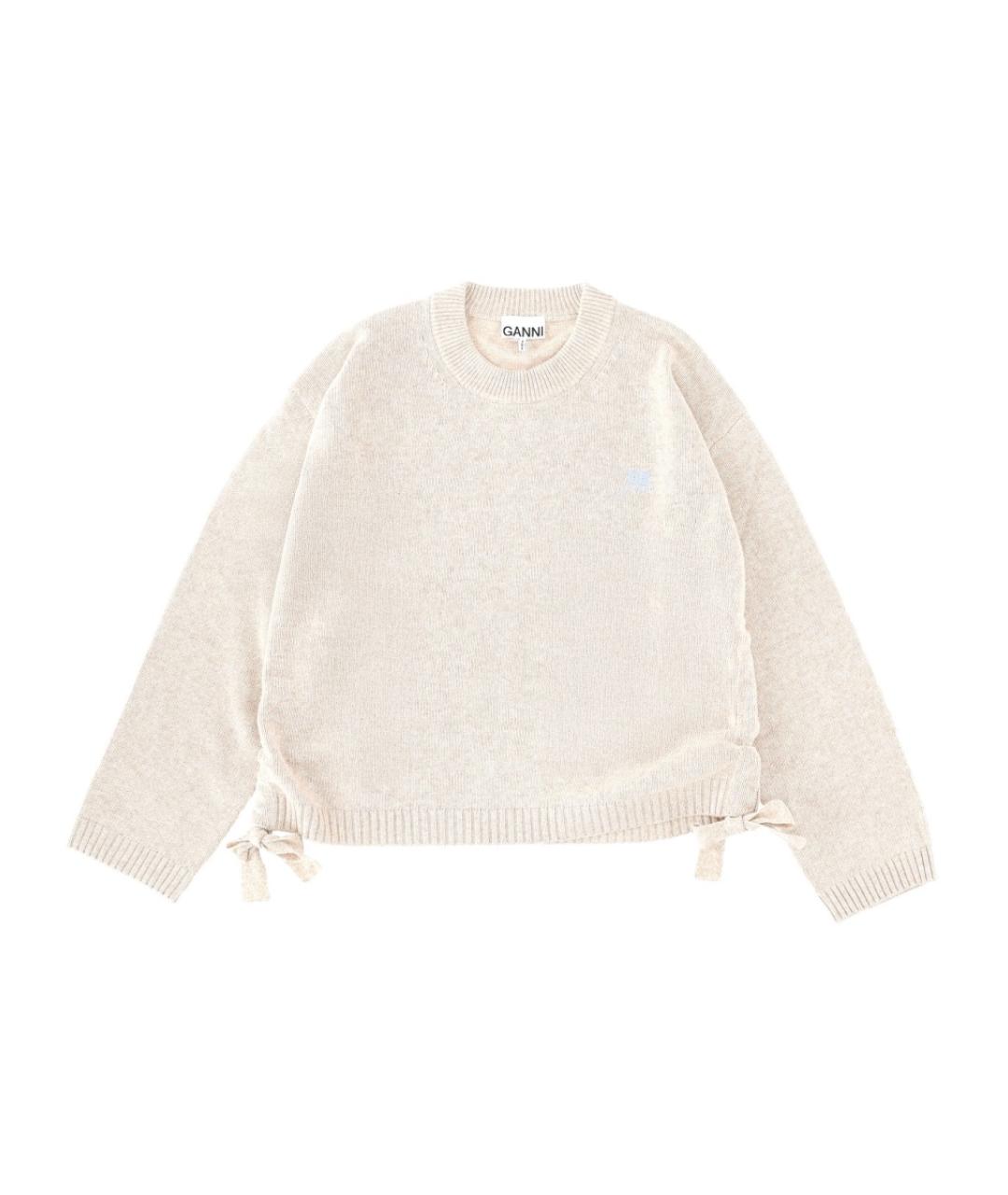 GANNI Белый шерстяной джемпер / свитер, фото 1