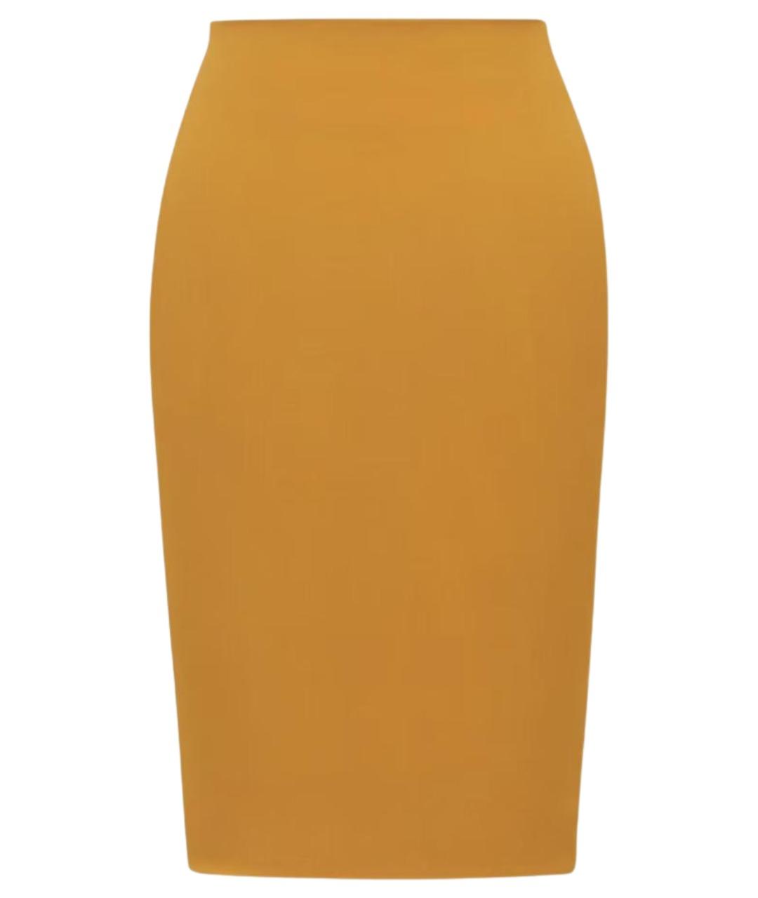 SAINT LAURENT Желтая вискозная юбка миди, фото 1